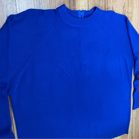 Vintage Royal Blue Soft Crewneck Sweater w/ Zipper 2X - Picture 3 of 10